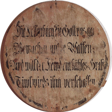 Schützenscheibe von ca. 1915-1918. Original im Heim der SK Igls/Vill.